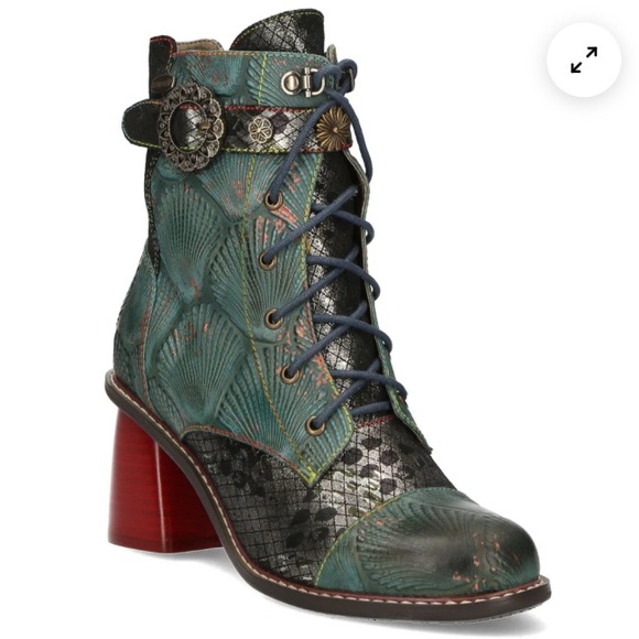 Laura Vita Ankle Boots EVCAO 41 Green Size 37 EUC - Picture 3 of 9